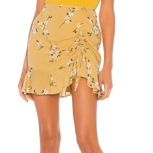 MinkPink yellow floral skirt - XS